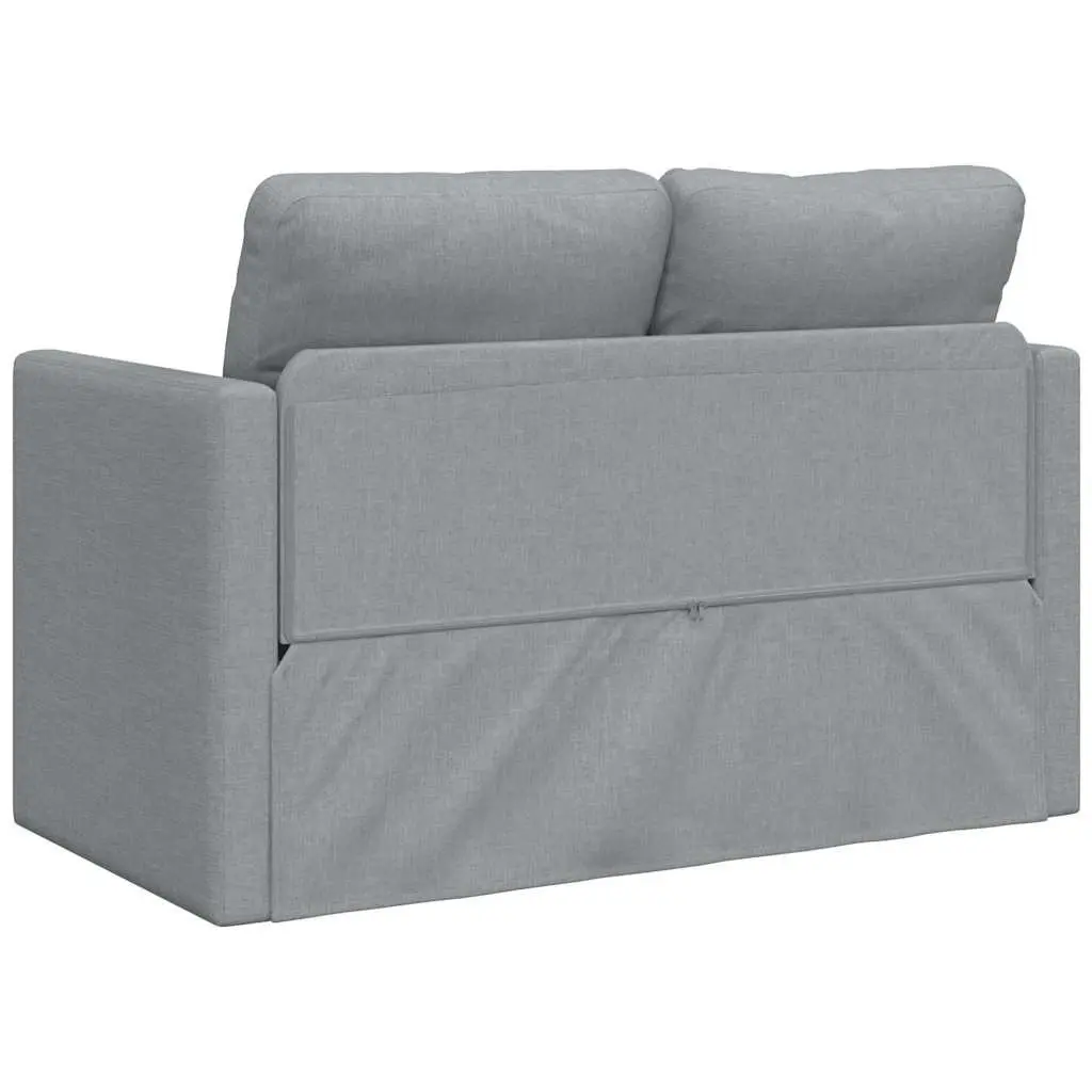 Floor Sofa Bed 2-in-1 Convertible Loveseat Double Bed Grey Fabric Folding