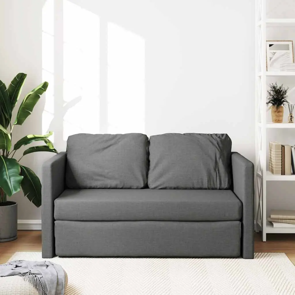 Floor Sofa Bed 2-in-1 Convertible Sleeper Loveseat Folding Guest Bed Grey