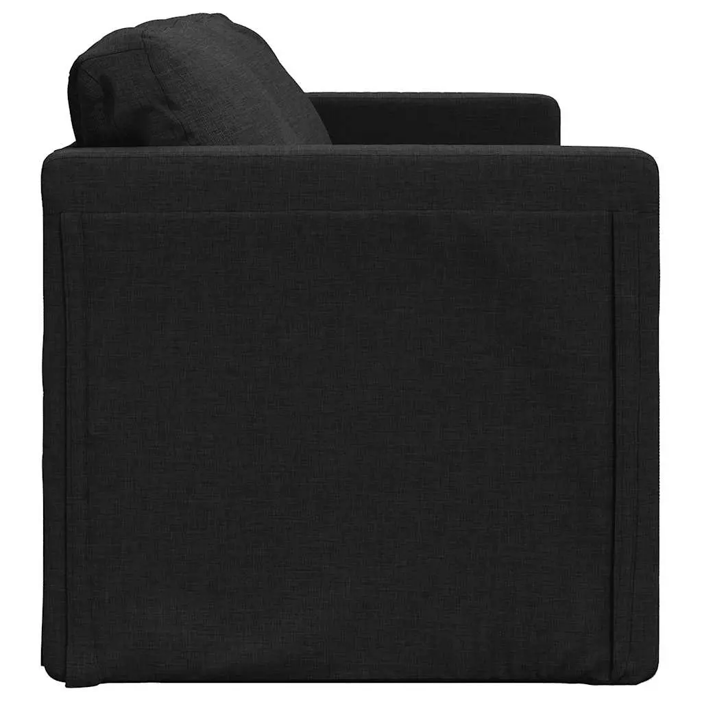 Floor Sofa Bed Convertible Fabric 2-in-1 Loveseat Black
