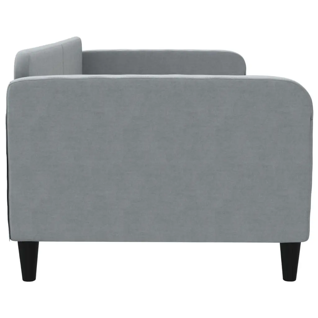 Day Bed Sofa Bed 90x190 cm Grey Fabric Upholstered Modern Guest Sleeping Lounger