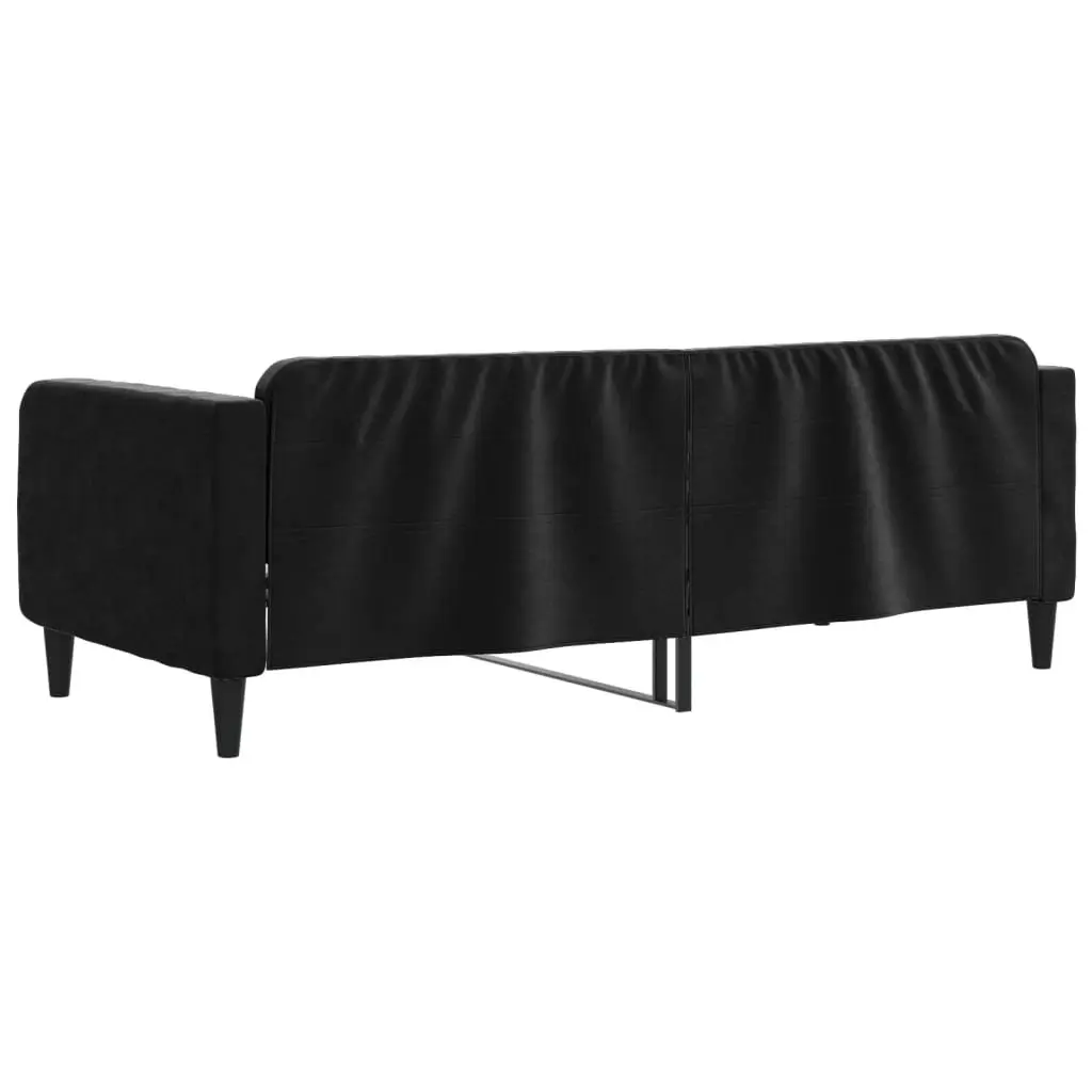 Day Bed Sofa Bed Black Velvet 90x190 cm Upholstered Sleeper