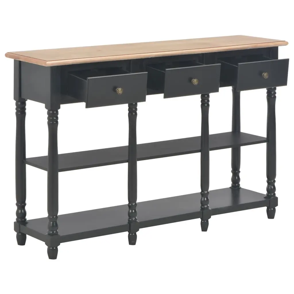 Console Table Engineered Wood Black 110x30x76cm Entryway Storage Drawers Shelves
