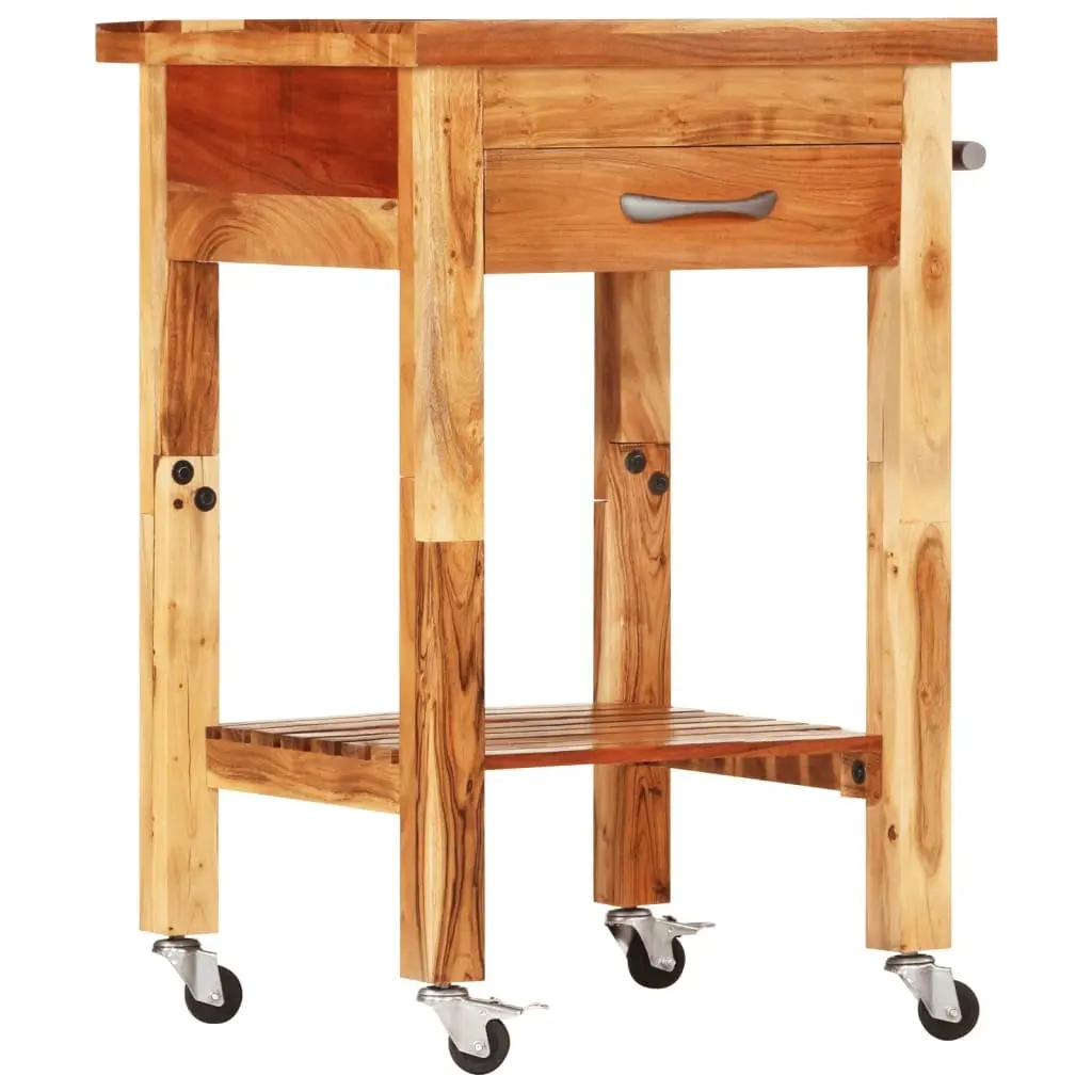 Kitchen Trolley 55x55x89cm with Casters and Storage