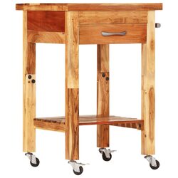 Functional Kitchen Trolley 55x55x89cm with Casters and Storage