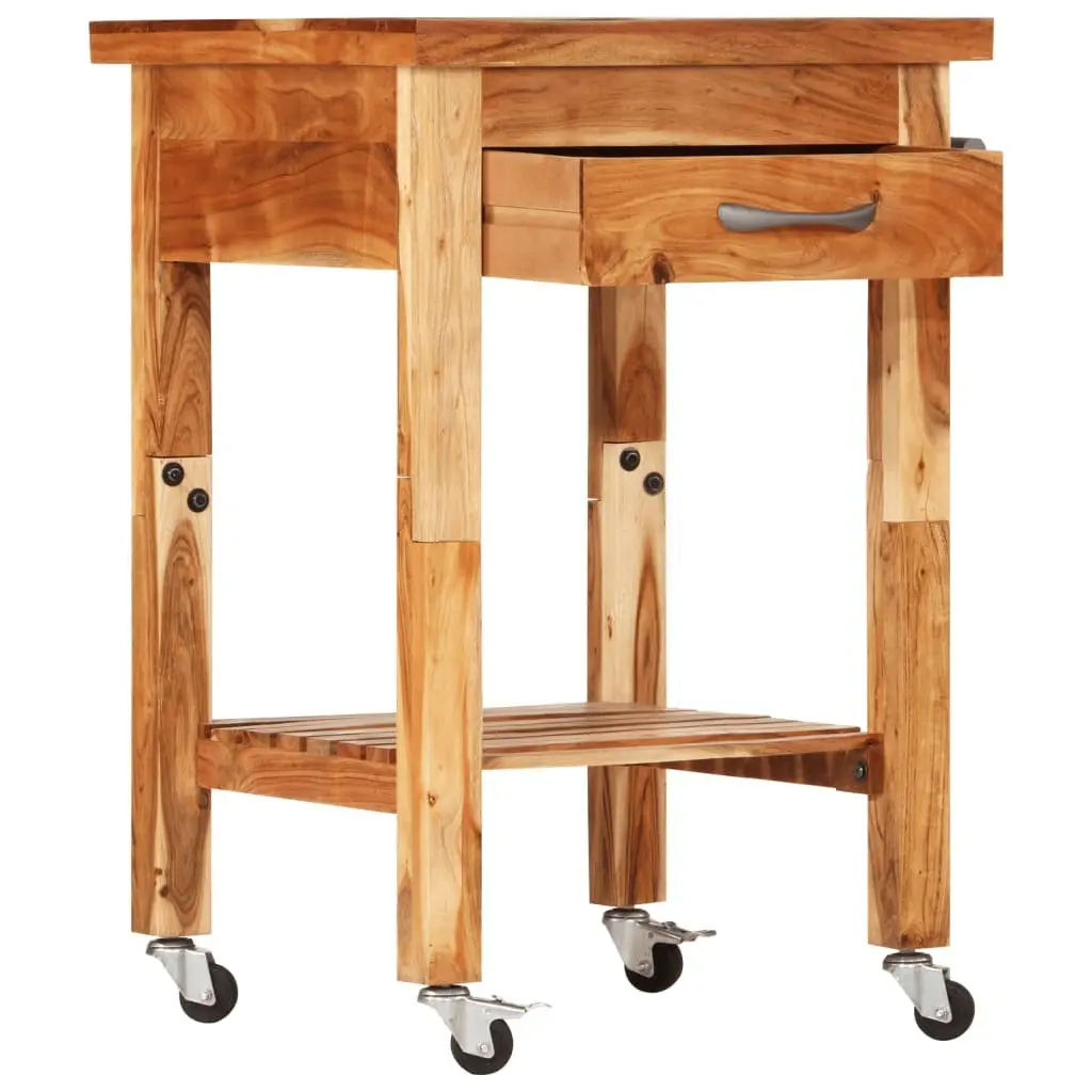 Kitchen Trolley 55x55x89cm with Casters and Storage