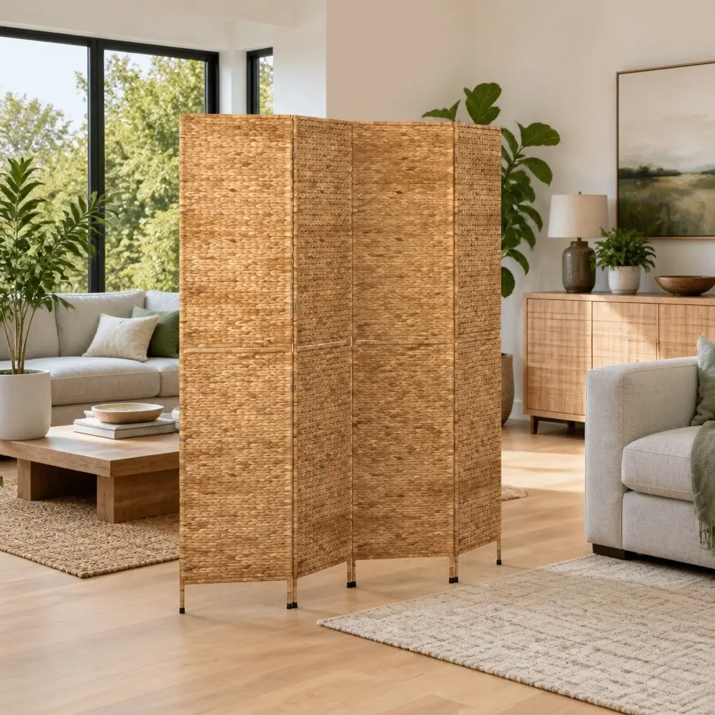 4-Panel Folding Room Divider for Home Use