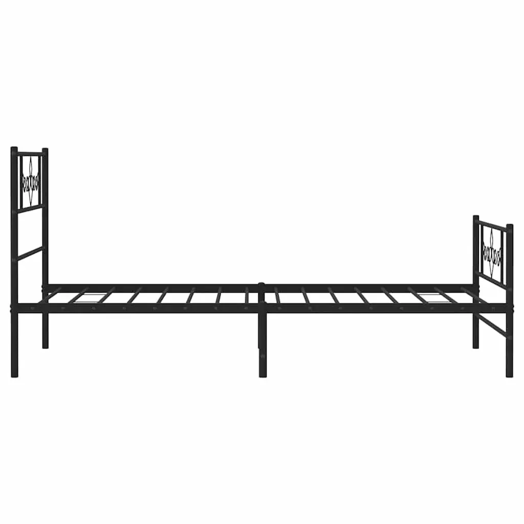 Metal Bed Frame Powder-coated Steel King Single 107x203 cm Black