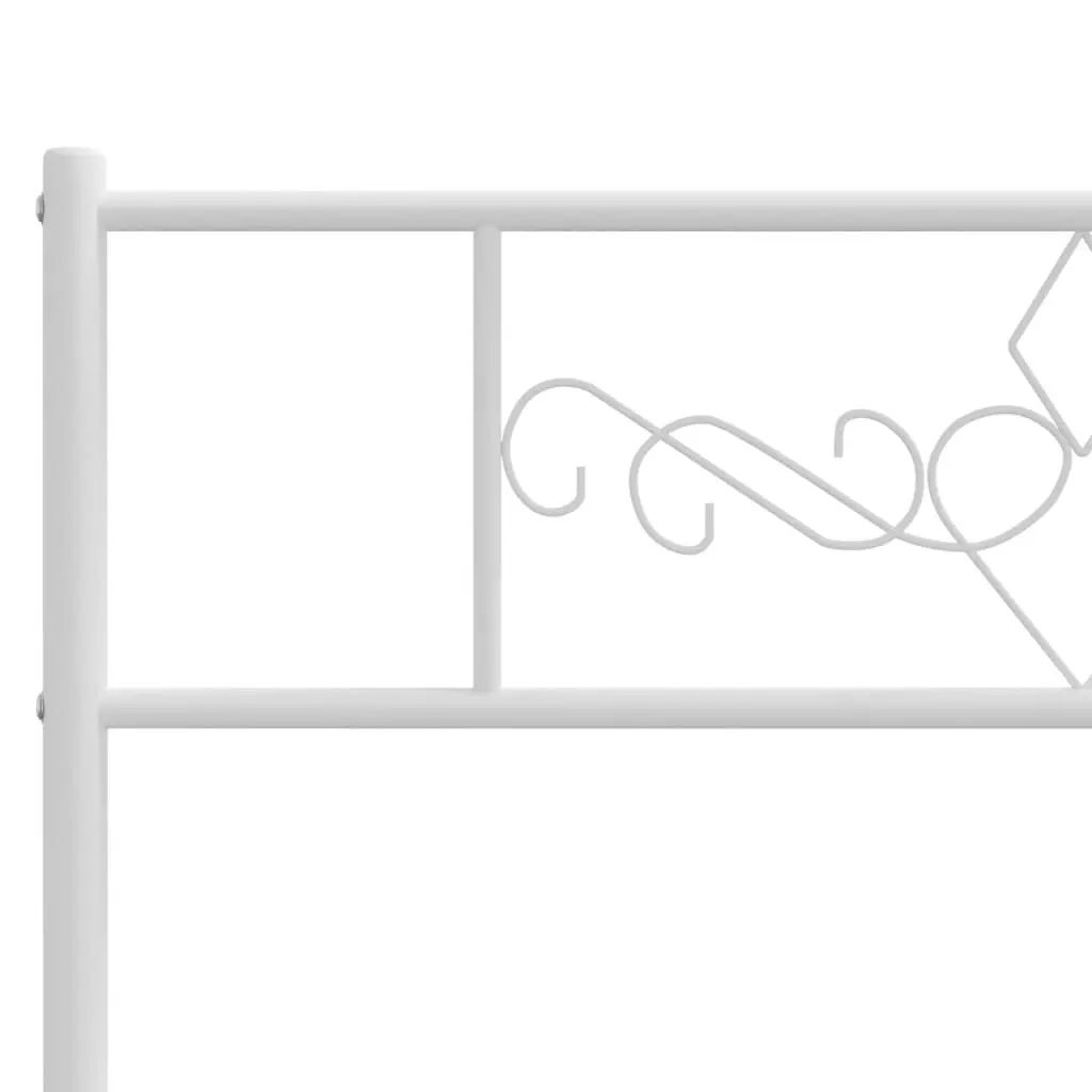 Metal Bed Frame King Single 107x203cm Headboard Slatted Base White Bedroom