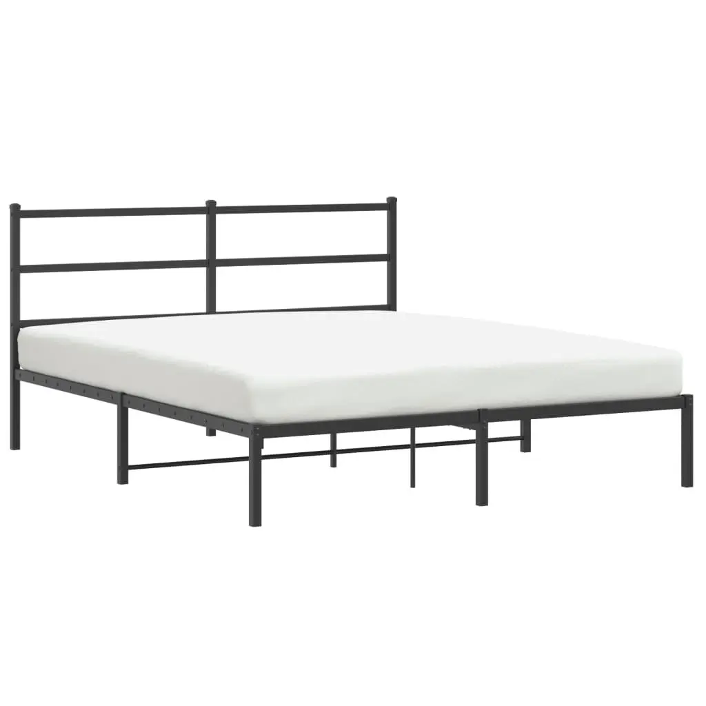 Metal Bed Frame 150x200 cm with Headboard