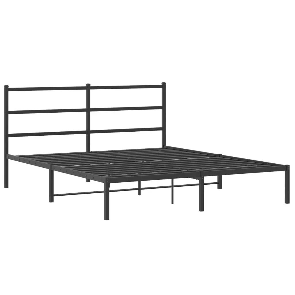 Metal Bed Frame 150x200 cm with Headboard
