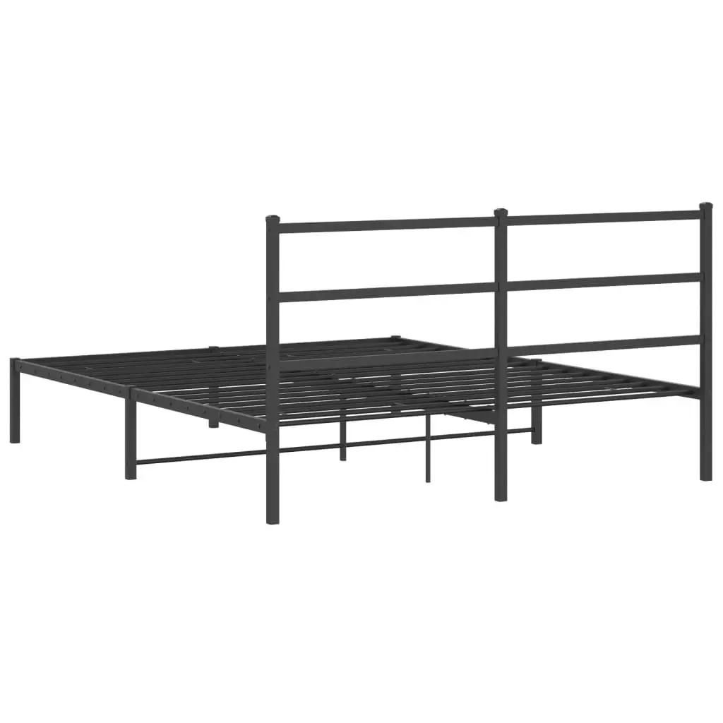Metal Bed Frame 150x200 cm with Headboard