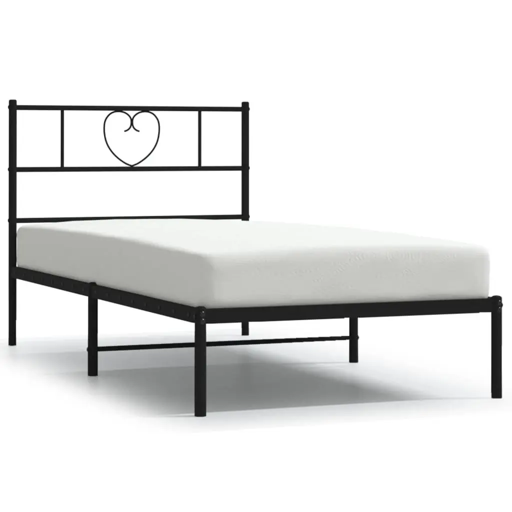 Metal Bed Frame Powder-coated Steel King Single 107x203 cm Black