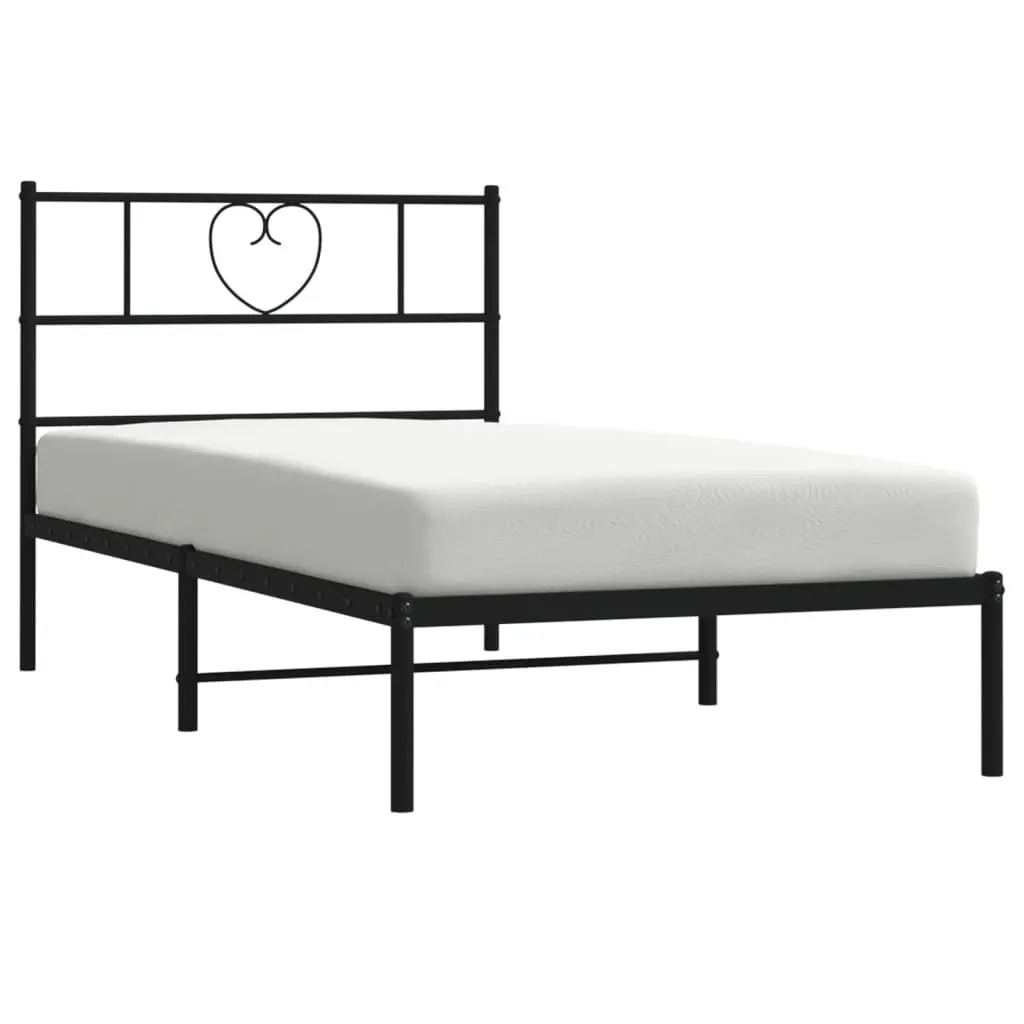 Metal Bed Frame Powder-coated Steel King Single 107x203 cm Black