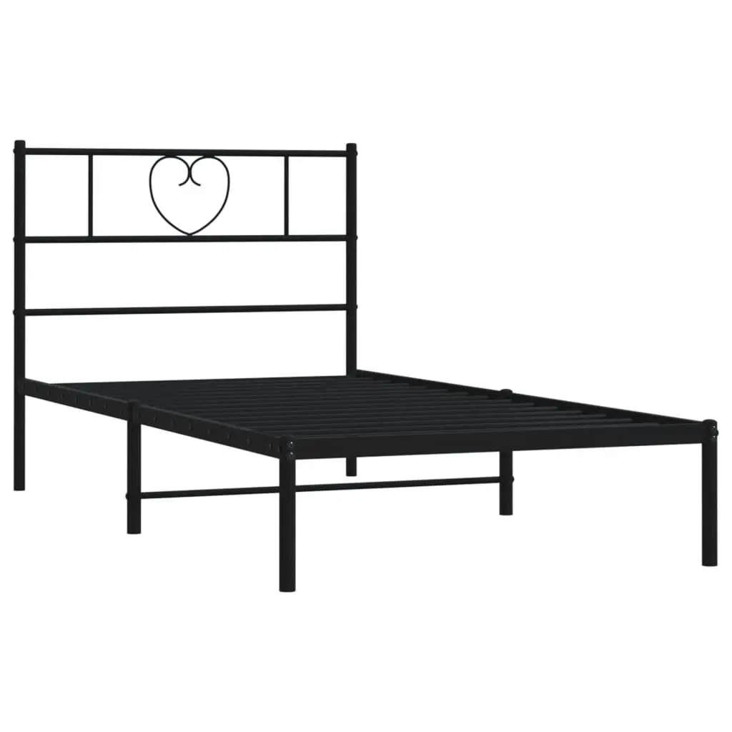 Metal Bed Frame Powder-coated Steel King Single 107x203 cm Black