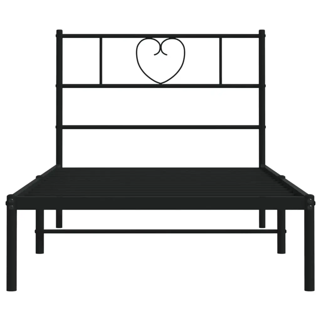 Metal Bed Frame Powder-coated Steel King Single 107x203 cm Black
