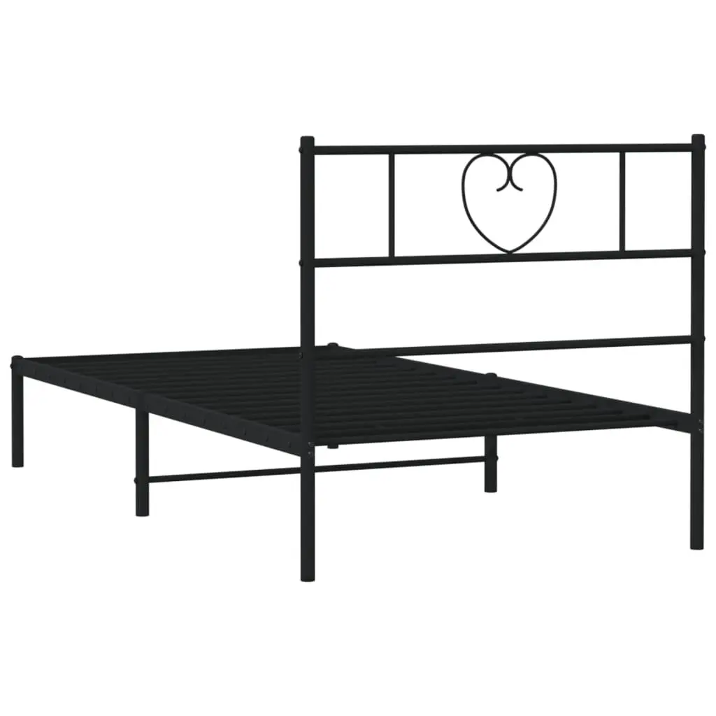 Metal Bed Frame Powder-coated Steel King Single 107x203 cm Black