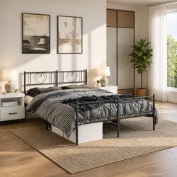 Practical Metal Bed Frame 150x200cm for Any Bedroom