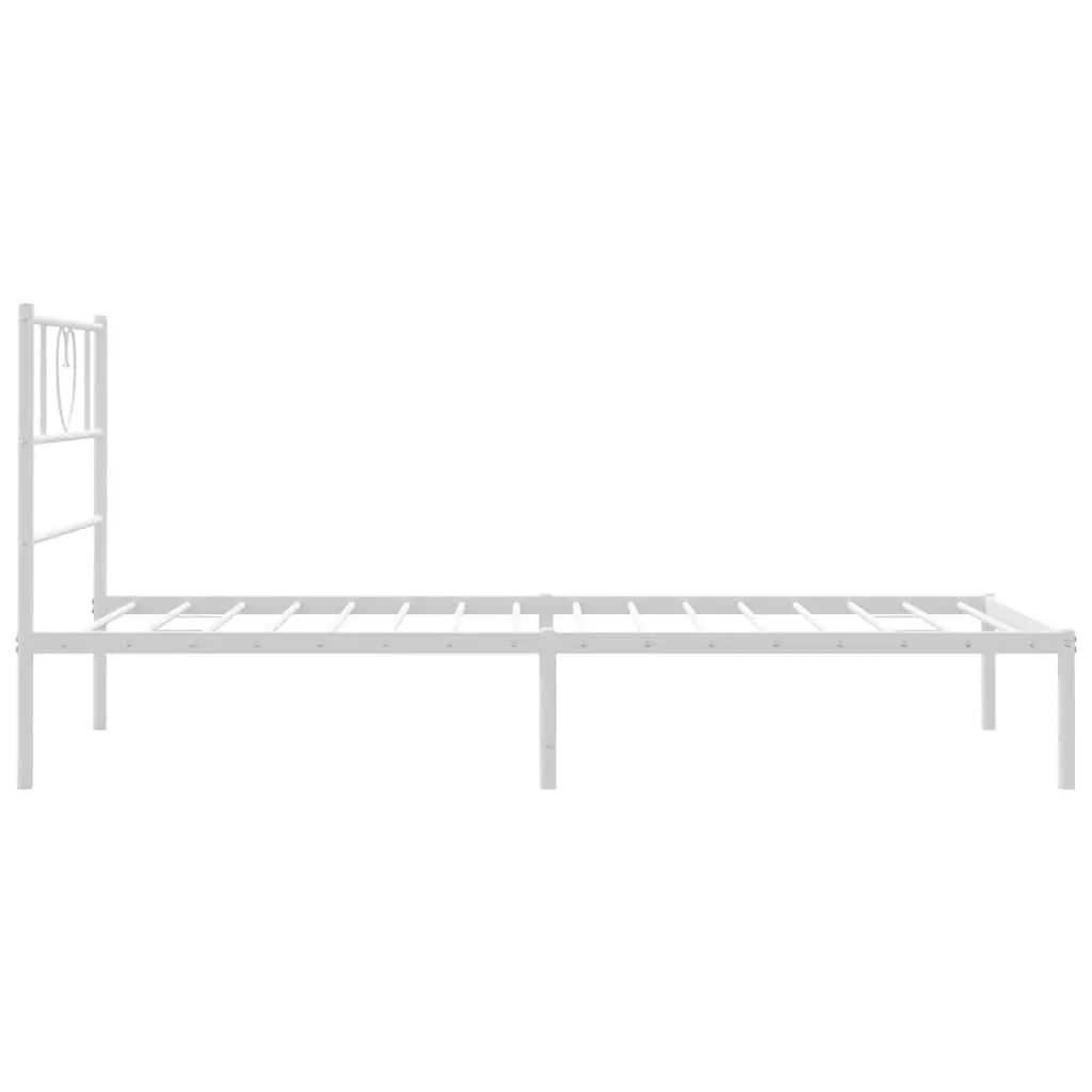 White Metal Bed Frame King Single with Storage