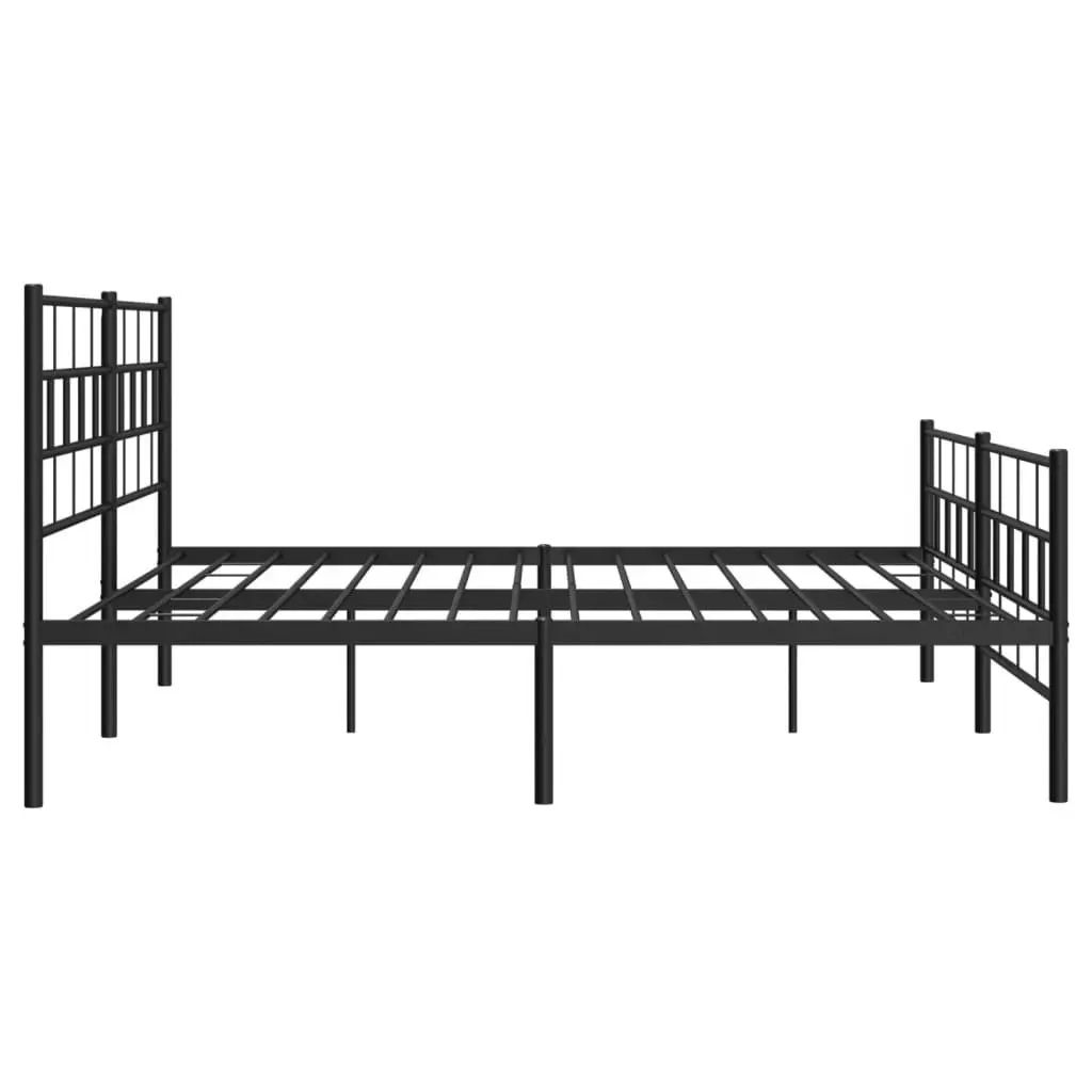 Metal Bed Frame King Size 183x203cm Black Bedroom Furniture with Footboard