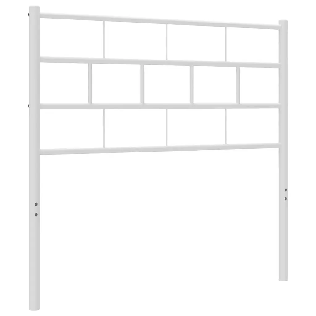 White Metal Headboard 90cm Powder Coated Steel Frame with Back Support
