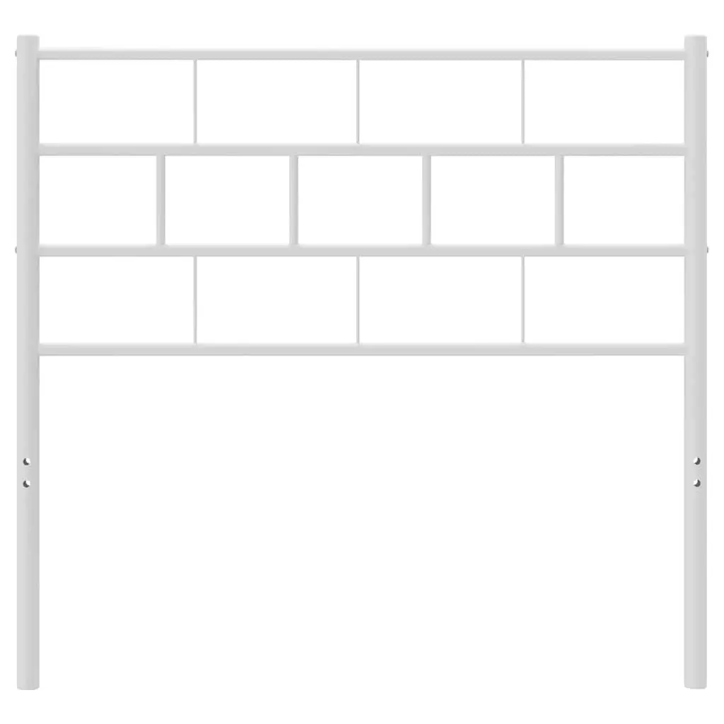 White Metal Headboard 90cm Powder Coated Steel Frame with Back Support