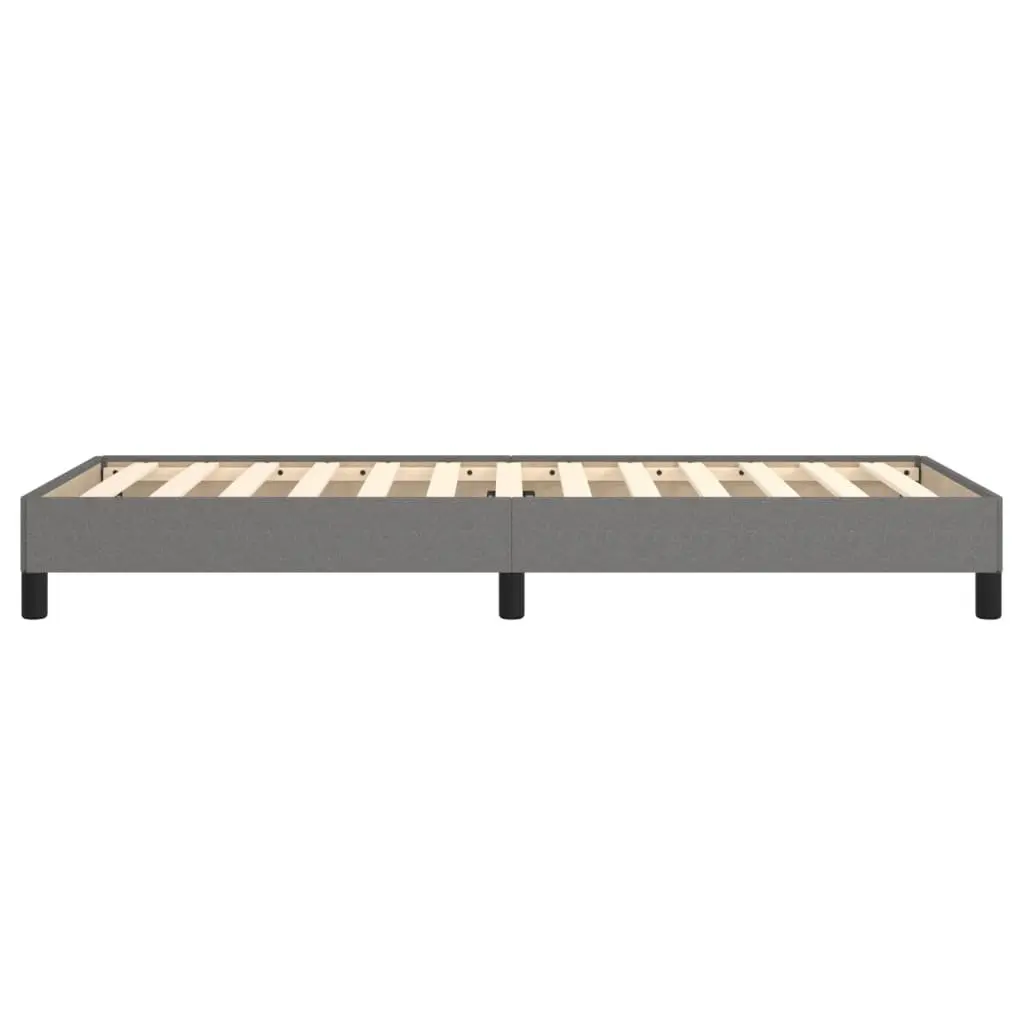 Single Bed Frame Grey Fabric Upholstered Sturdy Support Plywood Slats Legs