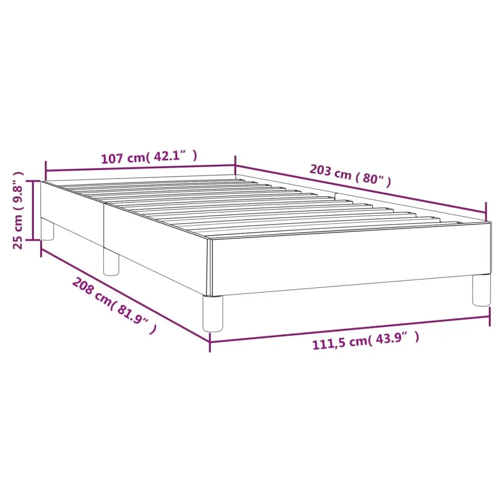 Single Bed Frame Grey Fabric Upholstered Sturdy Support Plywood Slats Legs
