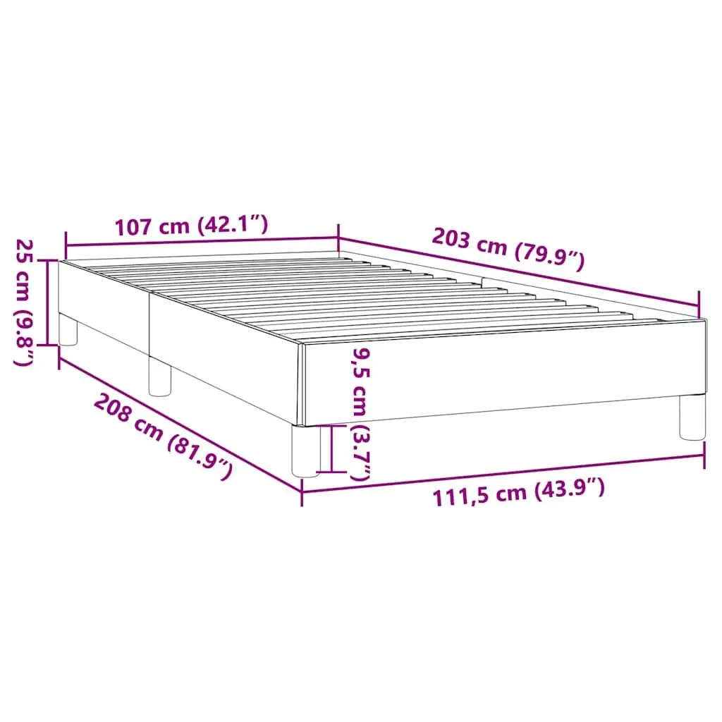 King Single Bed Frame Velvet Upholstered Black Supportive Legs Plywood Slats