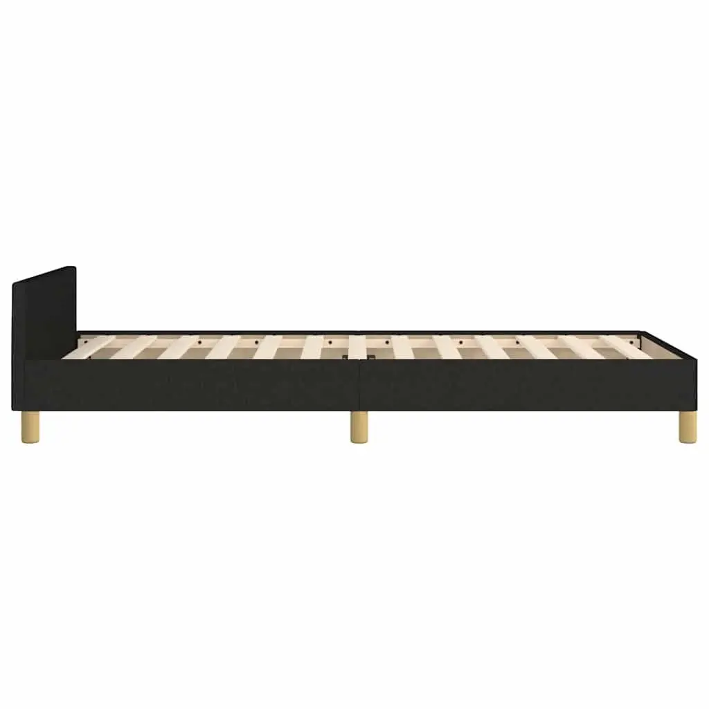 King Single Bed Frame Black Fabric Upholstered Bedroom Furniture No Mattress
