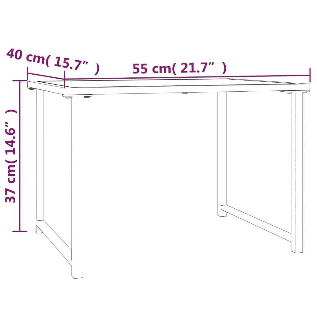 Garden Table Steel Frame 55x40x37cm Anthracite Outdoor Patio Leisure Furniture