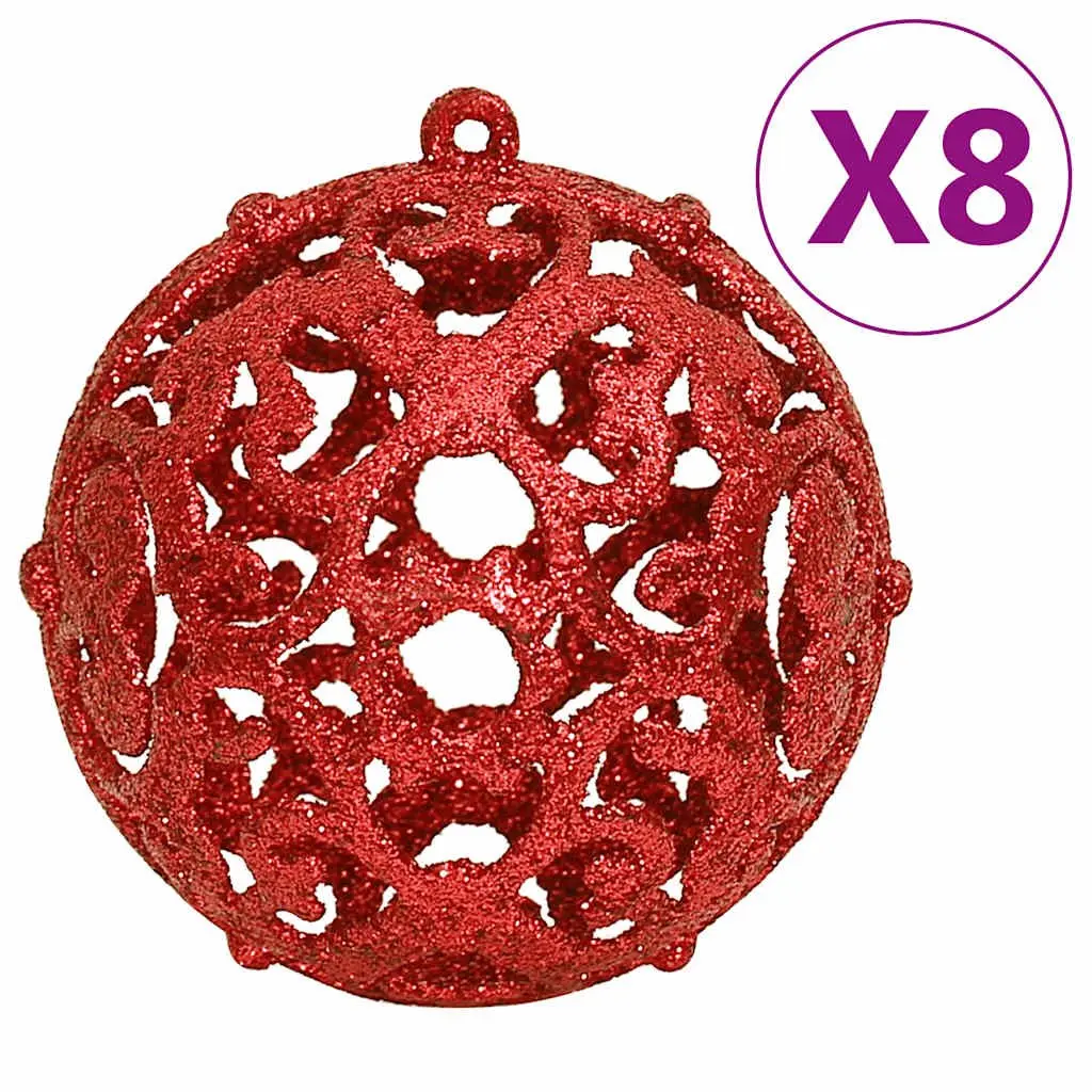 Christmas Bauble Set Polystyrene 111 Piece Red Ornaments