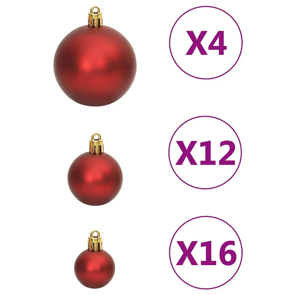 Christmas Bauble Set Polystyrene 111 Piece Red Ornaments