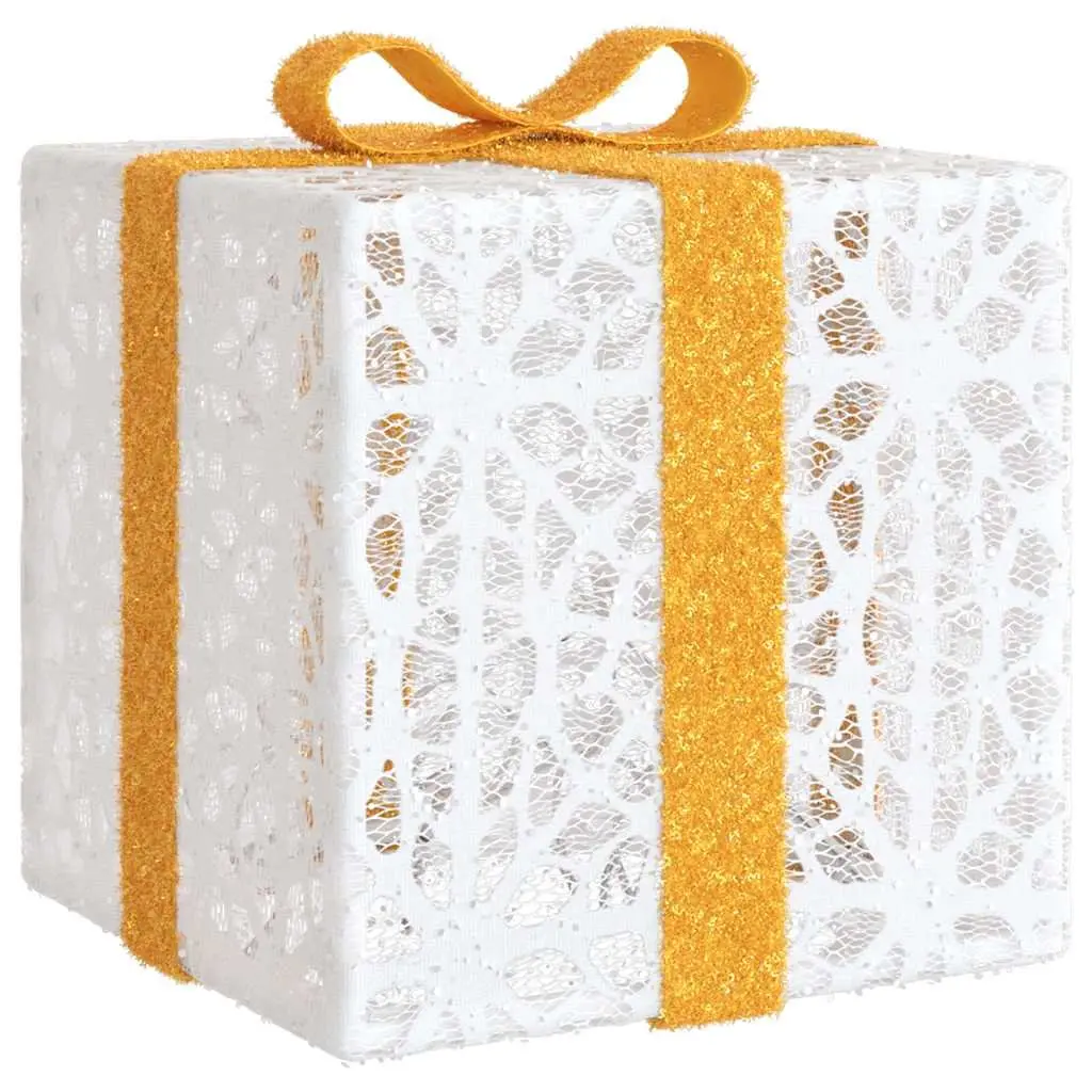 Lighted Christmas Boxes Set of 3 Warm White LED Seasonal Holiday Decoration