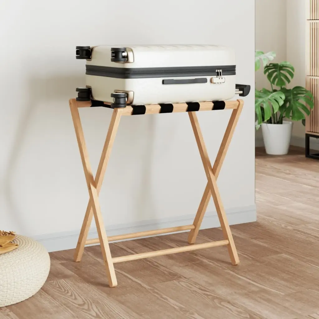 Bamboo Luggage Rack for Home Organization
