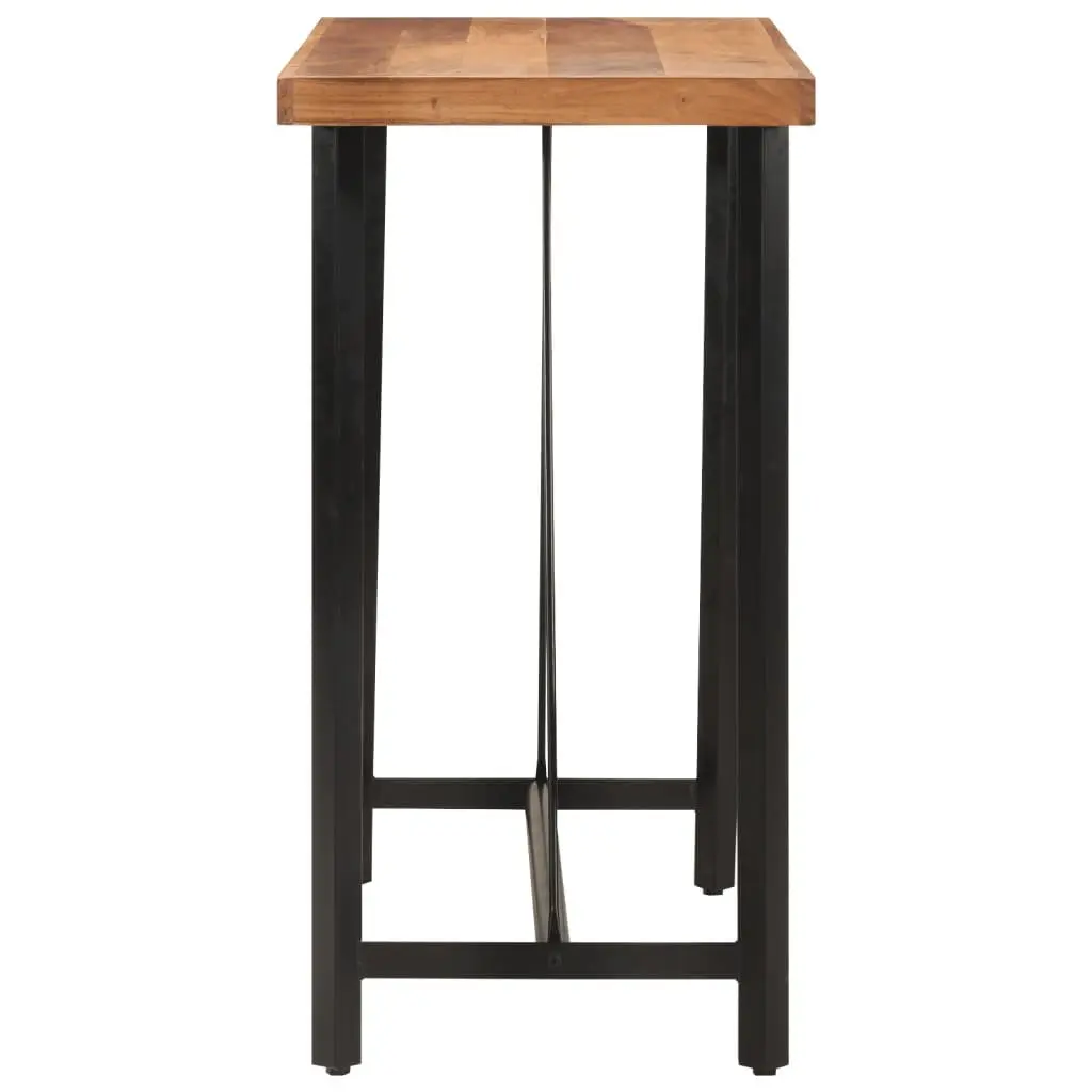 Acacia Wood Bar Table Iron Frame 110x55x107cm Brown Kitchen Dining Furniture