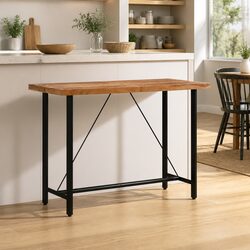 Bar Table 150x70x107 cm Solid Acacia Wood Iron Frame Kitchen Dining Bistro
