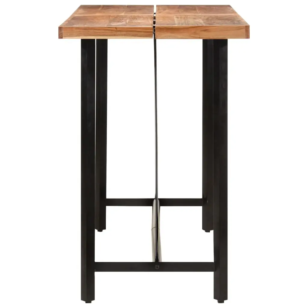 Bar Table 150x70x107 cm Solid Acacia Wood Iron Frame Kitchen Dining Bistro
