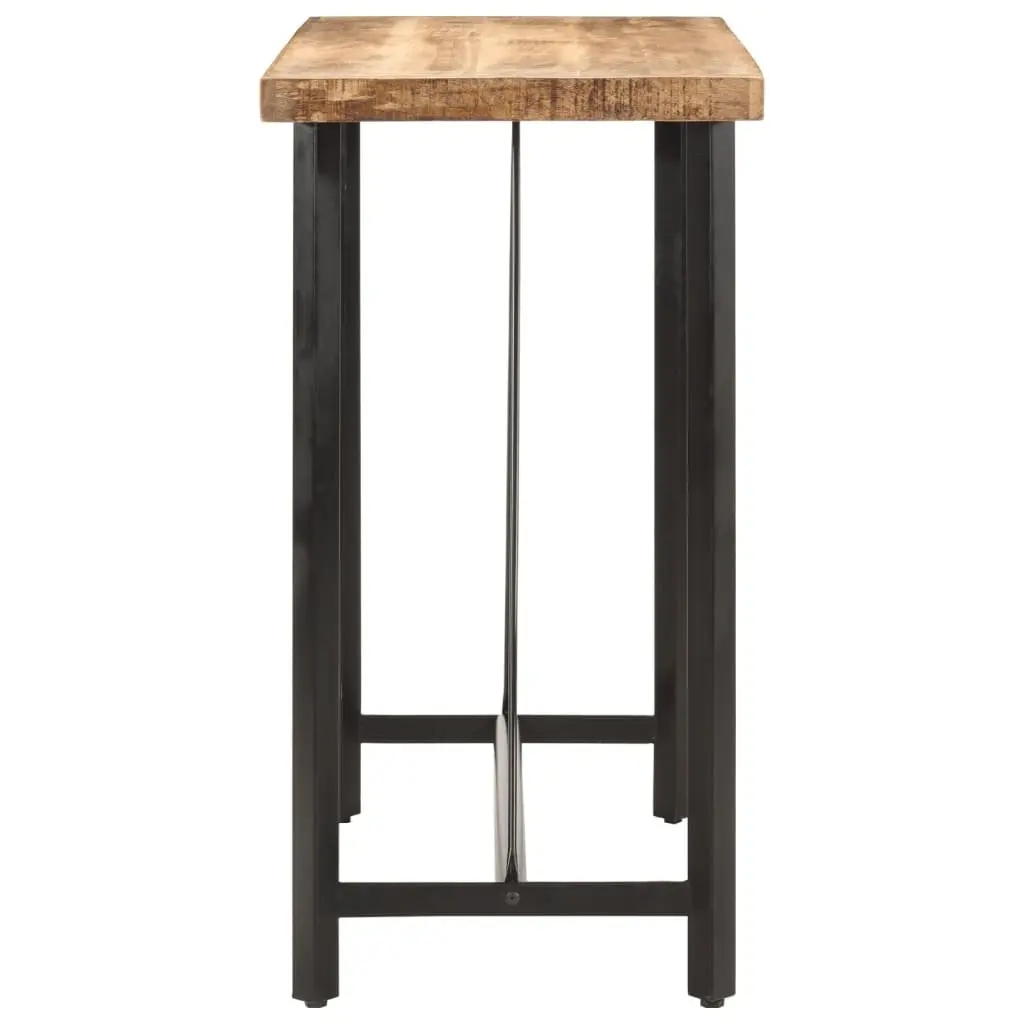 Bar Table Solid Mango Wood Top Iron Frame 110x55x107cm Brown Kitchen Dining