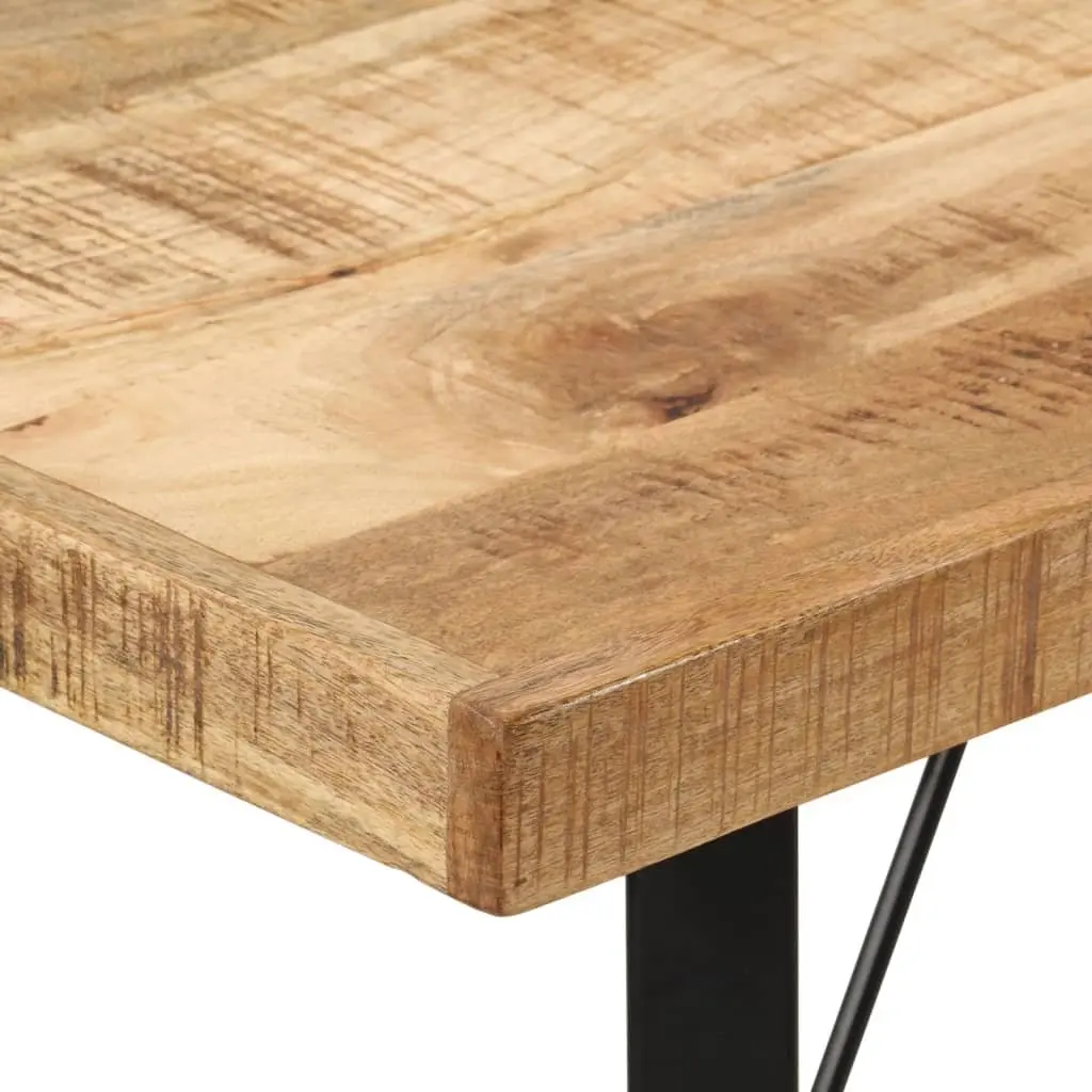 Bar Table Solid Mango Wood Top Iron Frame 110x55x107cm Brown Kitchen Dining