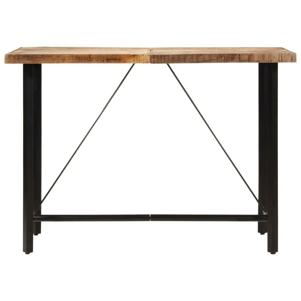 Bar Table Solid Mango Wood Iron Frame Brown 150cm x 70cm x 107cm Kitchen Dining