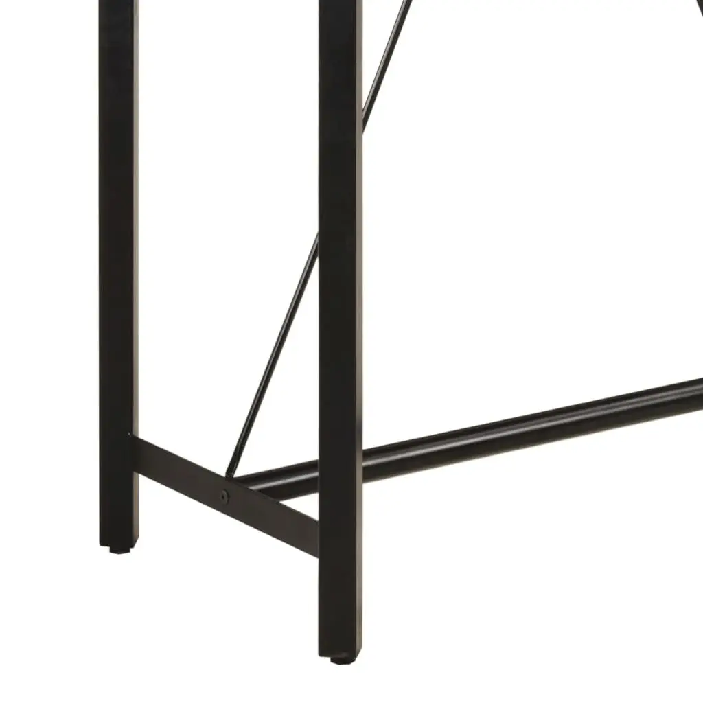 Bar Table Solid Mango Wood Iron Frame Brown 150cm x 70cm x 107cm Kitchen Dining