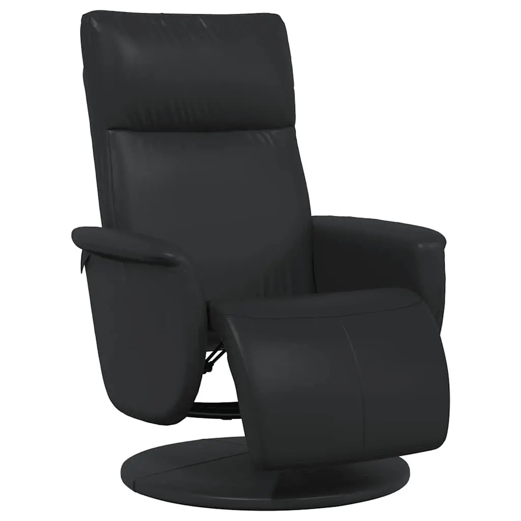 Recliner Chair Faux Leather Manual Recline 360 Degree Swivel Black