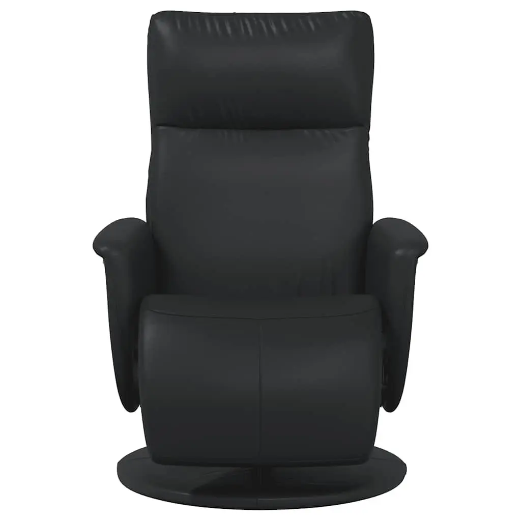 Recliner Chair Faux Leather Manual Recline 360 Degree Swivel Black