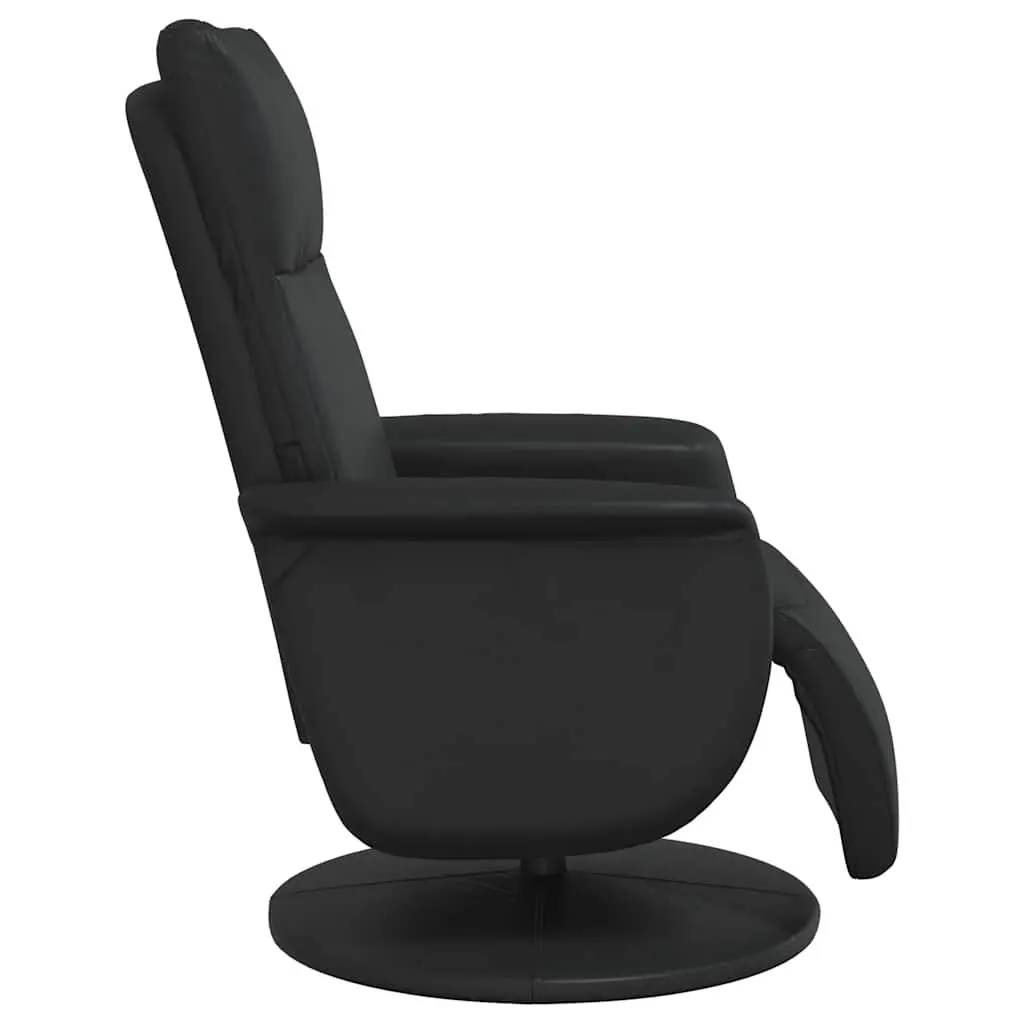 Recliner Chair Faux Leather Manual Recline 360 Degree Swivel Black