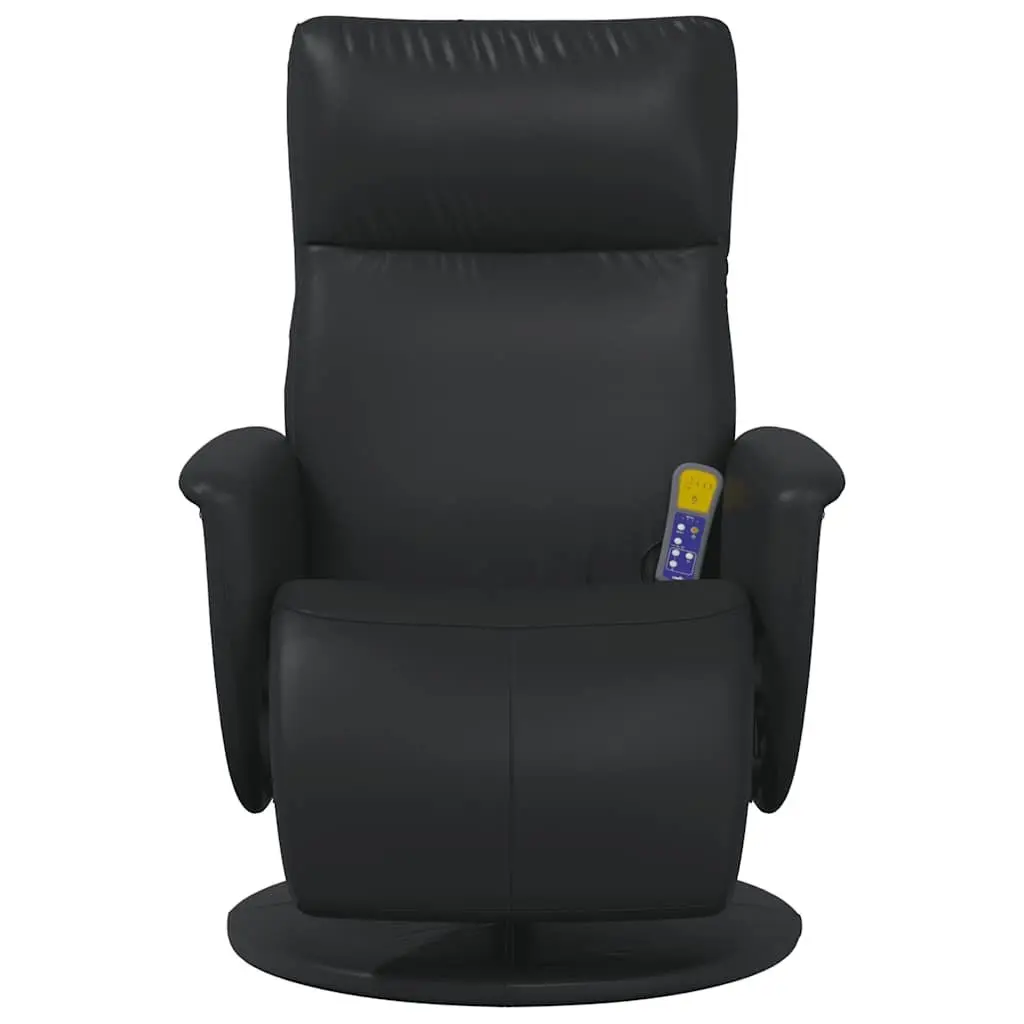 Massage Recliner Chair with Footrest Swivel Black Faux Leather Vibration