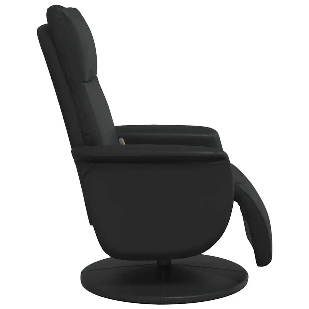 Massage Recliner Chair with Footrest Swivel Black Faux Leather Vibration
