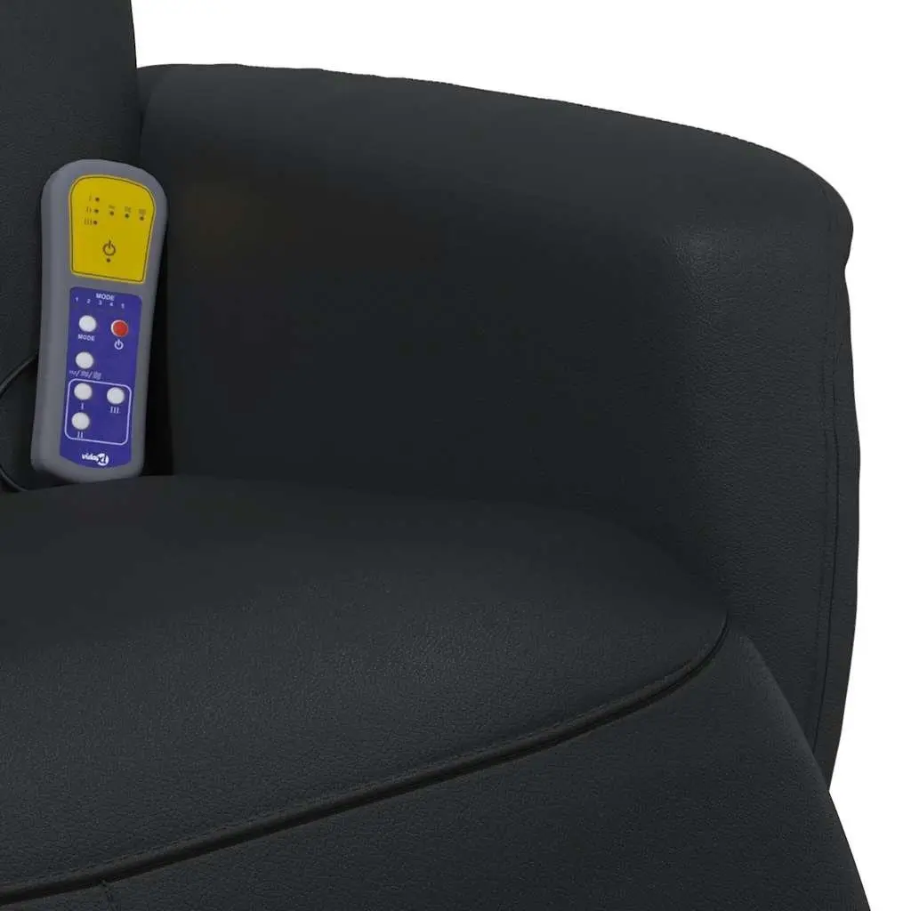 Massage Recliner Chair with Footrest Swivel Black Faux Leather Vibration