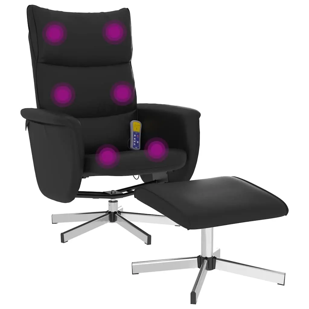 Massage Recliner Chair Faux Leather Armchair Footstool Swivel Vibration Relax