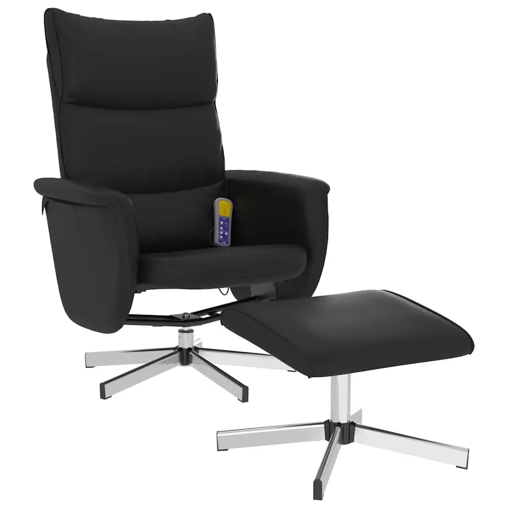 Massage Recliner Chair Faux Leather Armchair Footstool Swivel Vibration Relax