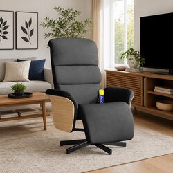 Massage Recliner Chair with Footrest Vibration Function 360 Swivel Armchair